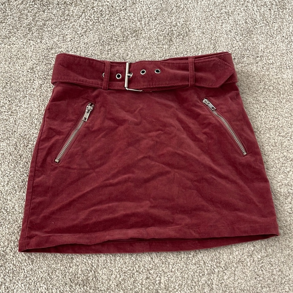 Forever 21 velvet belted mini skirt